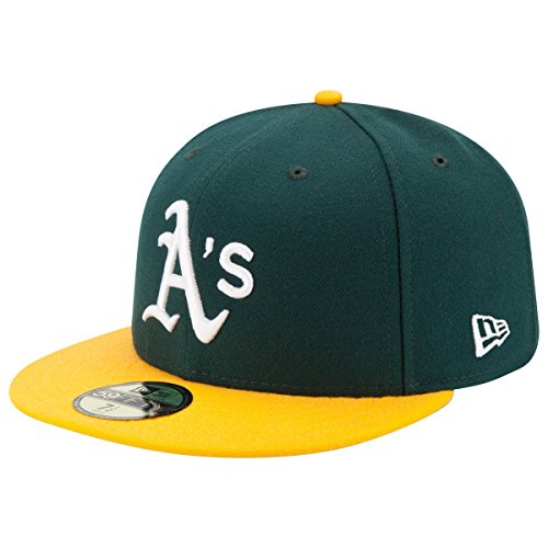 New Era Oakland Athletics - 59fifty Basecap - Authentic On Field MLB - Green/Yellow - 7 1/4-58cm (L) von New Era