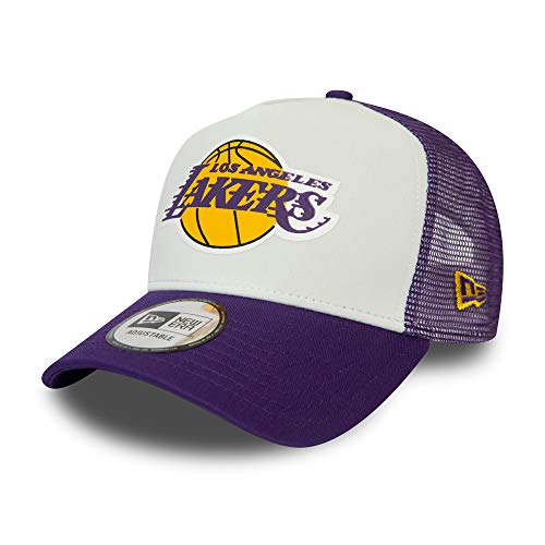New Era Los Angeles Lakers A-Frame Adjustable Trucker Cap Team Colour Block White/Purple - One-Size von New Era