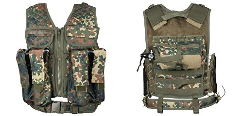 New Legion Erwachsene Tactical Weste Carrier Paintball, Flecktarn, M-XXL von New Legion