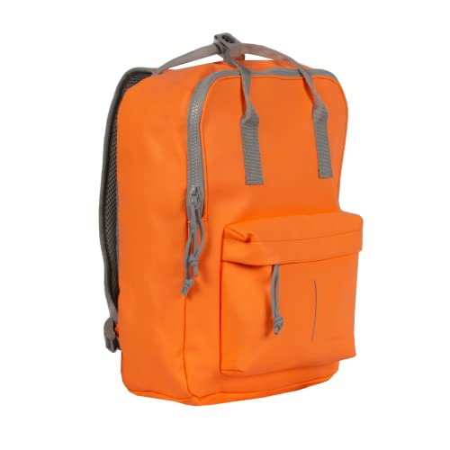 New Rebels® Mart Waterproof Backpack - 18-Liter-Laptoptasche mit robustem Reißverschluss und 13"-Laptopfach - gepolsterte Rückenlehne - zusätzliche Griffe für einfaches Tragen - Orange von New Rebels