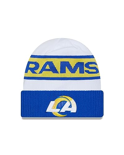 New Era Los Angeles Rams NFL 2023 Sideline Tech Knit OTC White Beanie - One-Size von New Era