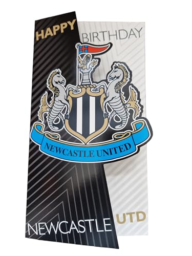 Newcastle United F.C. Geburtstagskarte und Anstecker, offizielles Lizenzprodukt von Newcastle United F.C.
