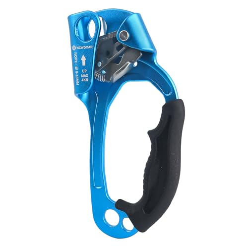 NewDoar UIAA & CE-zertifizierte Handsteigklemme Seilklemme Ascension Kletterbaum Baumpfleger Abseilen Ausrüstung Seilklemme für 8~13 mm Seil-Rechte Hand Blau Pro von NewDoar