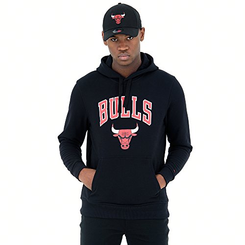New Era - NBA Chicago Bulls Team Logo Hoodie - Schwarz Größe M, Farbe Schwarz von New Era