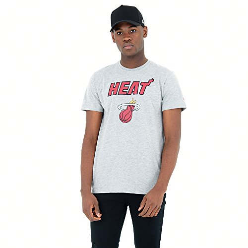 New Era - NBA Miami Heat Team Logo T-Shirt - Grau Farbe Grau, Größe XL von New Era