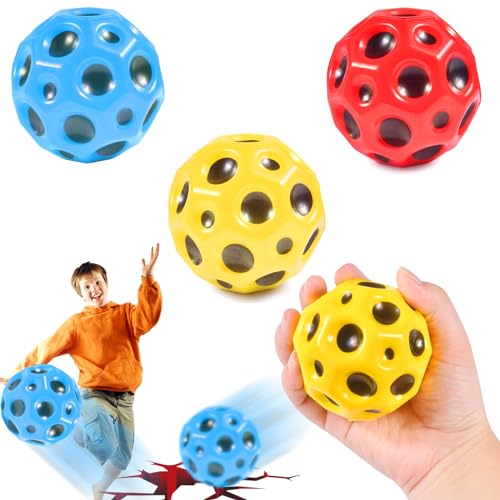 Newtic 3 pcs Astro Jump Ball, 66mm Jump Ball, Space Ball, Moon Ball for Kids, Bounce Ball Mini Bouncing Ball Toy, High Bounce Hole Ball von Newtic