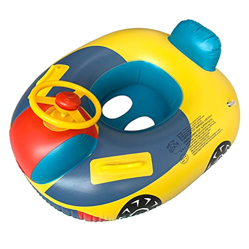 Newtic Baby Aufblasbarer Schwimmring, Baby Schwimmen Trainer Sitz, Automobil Schwimmring, mit Lenkrad-Griff,für Strand und Schwimmen der Kinder, 1-5 Jahre alt von Newtic