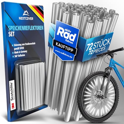 Nextcover® Speichenreflektoren Fahrrad [3M Scotchlite] für maximale Sichtbarkeit bei Nacht I StVZO zugelassene Speichen Reflektoren Fahrrad I Fahrrad Reflektoren I Alternative zu Katzenaugen Fahrrad von Nextcover