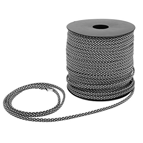 Niady Paracord 4mm,Seil 50m 7 Kern Paracord Rettungsbinde Tent Lanyard Camping Seil for Outdoor-Armband Weaving (Silber, Schwarz) von Niady