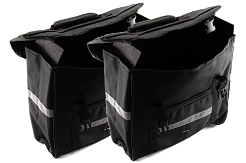2 Stück Fahrrad Tasche Set Gepäckträgertasche Doppelpack Bag 15 Liter schwarz von Nicht Angegeben