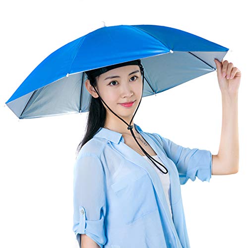 Nicoone Regenschirmhut, 69,1 cm Durchmesser, faltbar, Kopfbedeckung, Schirm für Angeln, Konzert, Camping, Wandern und so weiter, Blau von Nicoone