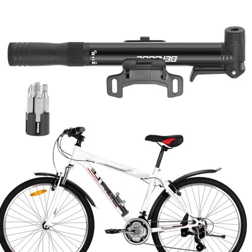 Niesel Fahrradluftpumpe, Luftpumpe für Fahrrad - Hochdruck-80-Psi-Rennrad-Reifenpumpe,Tragbare Ballpumpe, Fahrrad-Standpumpe für Outdoor-Fahrradzubehör von Niesel