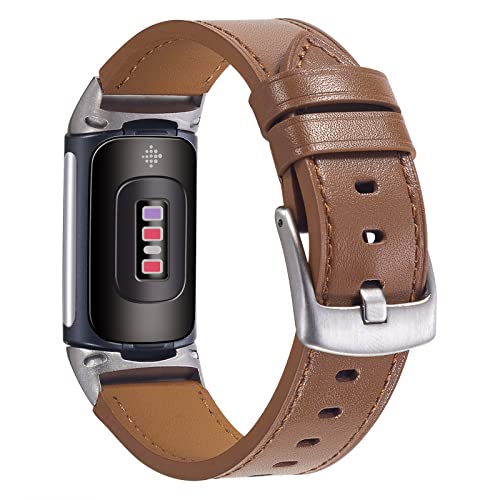 Nigaee Kompatibel für Fitbit Charge 5/Charge 6 Armband, Leder Armband Kompatibel mit Fitbit Charge 5/Charge 6 Armband,Damen Männer von Nigaee