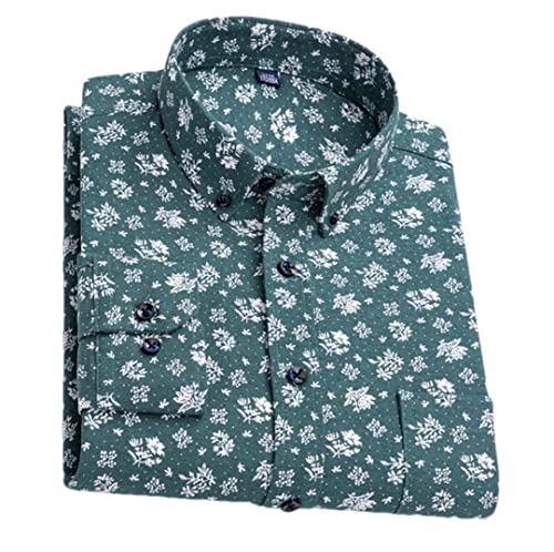 Herren Casual Print Hemd Baumwolle Oxford Hemden Einzelne aufgesetzte Tasche Standard-Fit Knopfleiste Hemd von Niiyyjj