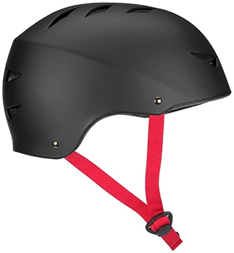 Nijdam Unisex-Youth N60EA02-BLK-S Skate Helmet, Schwarz/Rot, S von Nijdam