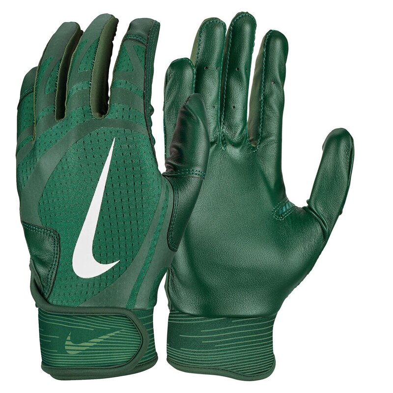 Nike Alpha Huarache Edge Kunstleder Baseball Handschuhe, Batting Gloves - grün/weiß Gr. S von Nike, Inc.