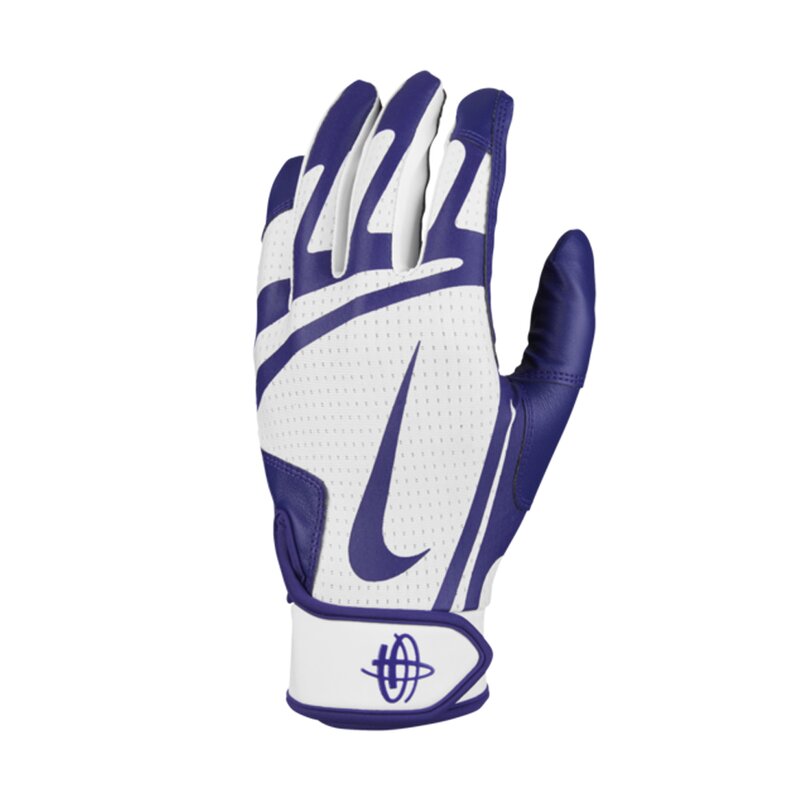 Nike Huarache Edge Baseball Handschuhe, Batting Gloves - weiß/lila Gr. M von Nike, Inc.