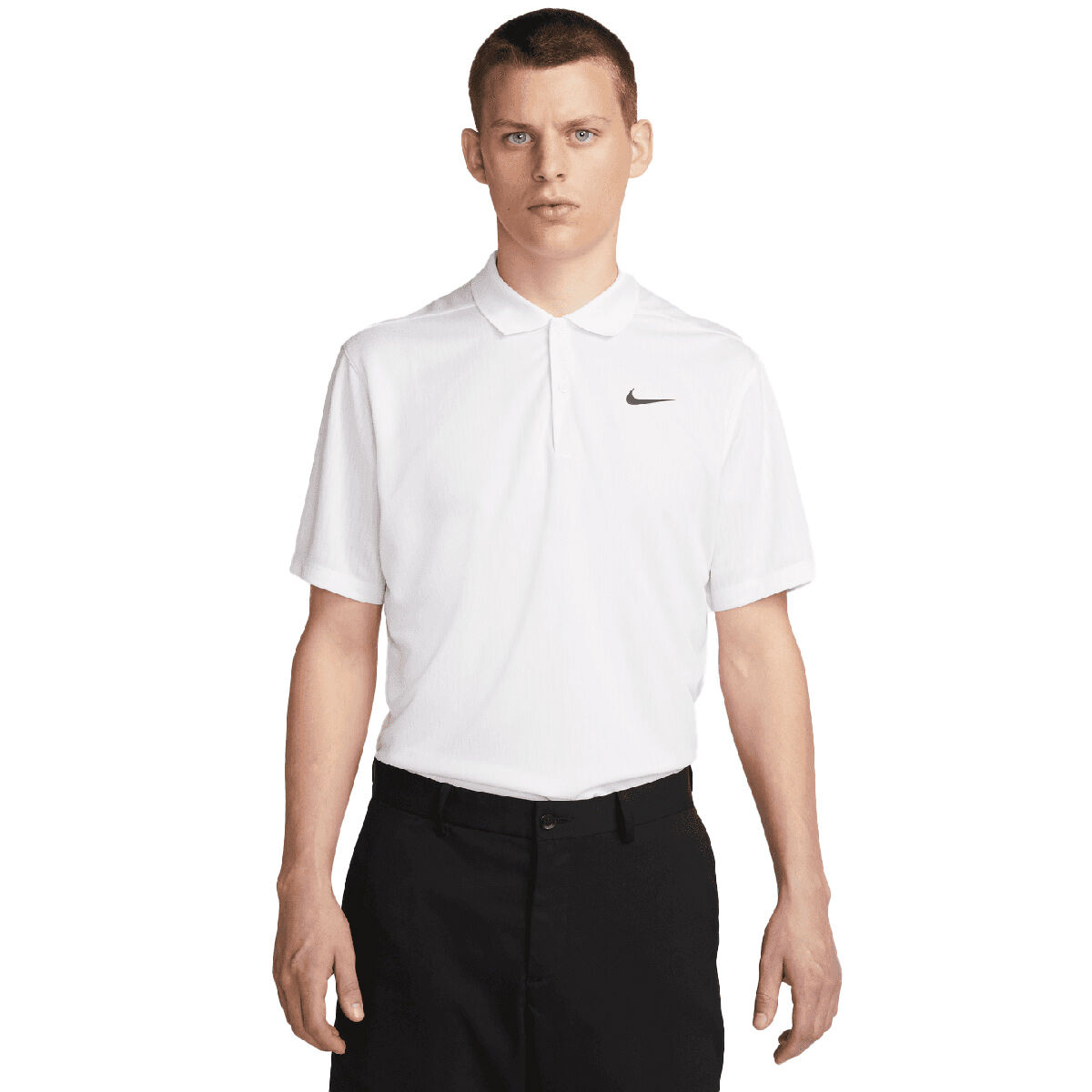 Nike Men's Men Dri-FIT Victory+ Jacquard Golf Polo Shirt, Mens, White/black, Large | American Golf von Nike Golf