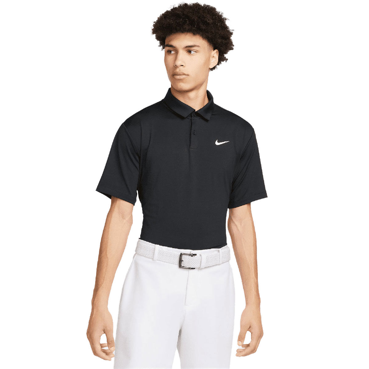 Nike Men's Dri-FIT Solid Tour Golf Polo Shirt, Mens, Black/white, Large | American Golf von Nike Golf