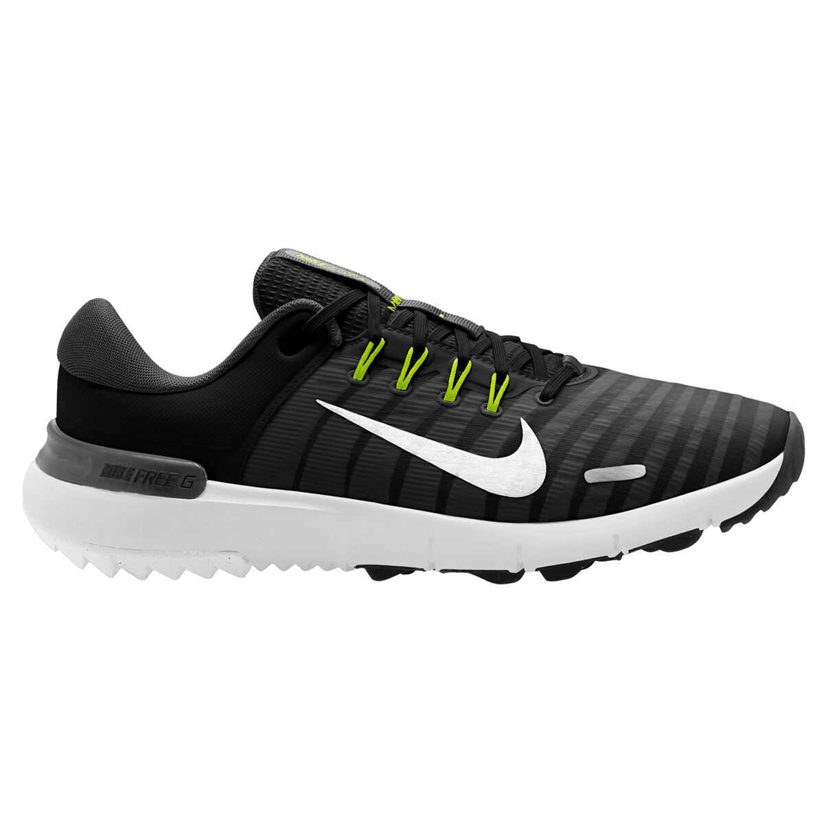 Nike Men's Free Waterproof Spikeless Golf Shoes, Mens, Black/white/iron grey/volt, 10 | American Golf von Nike Golf