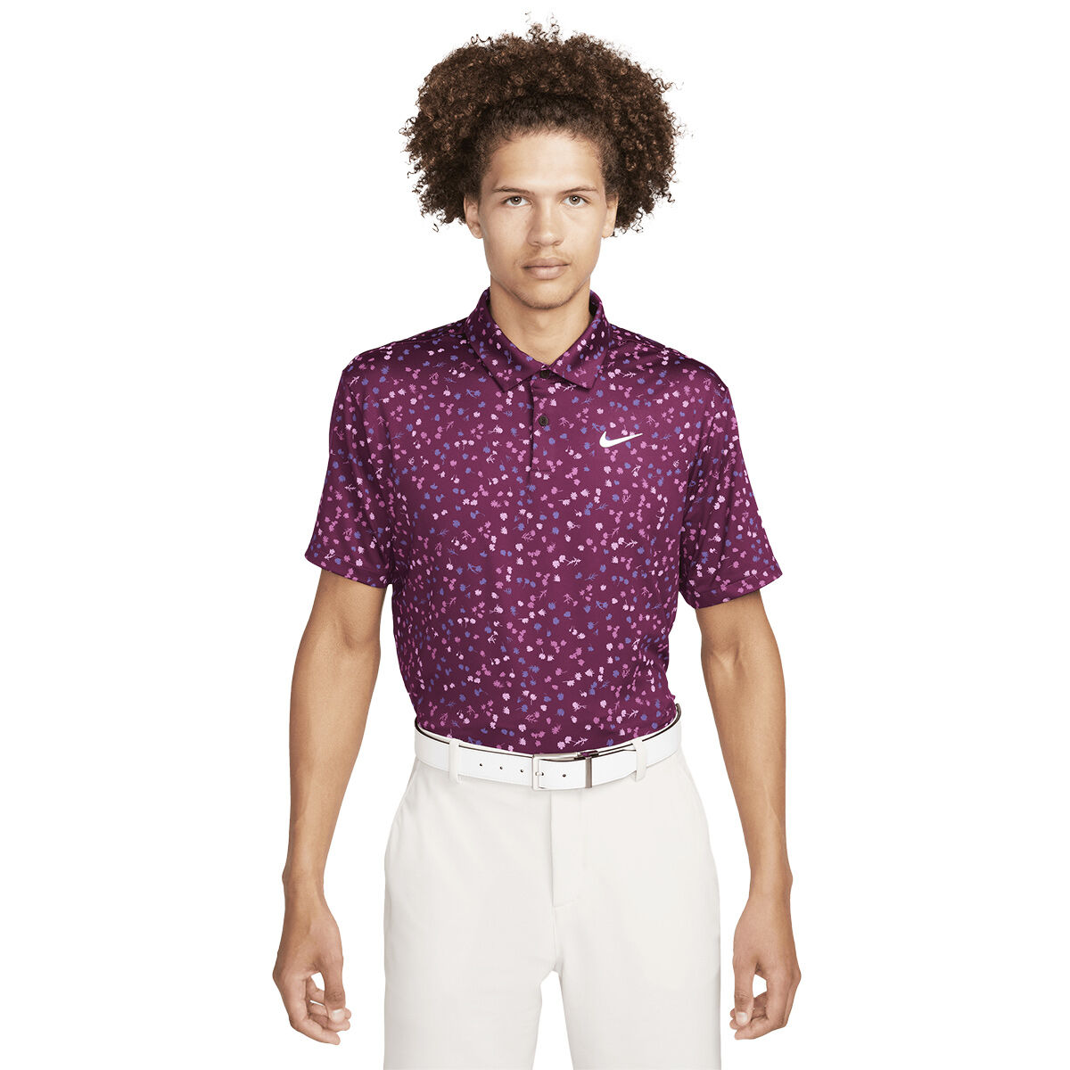 Nike Men's Micro Floral Tour Golf Polo Shirt, Mens, Midnight navy/white, Small | American Golf von Nike Golf