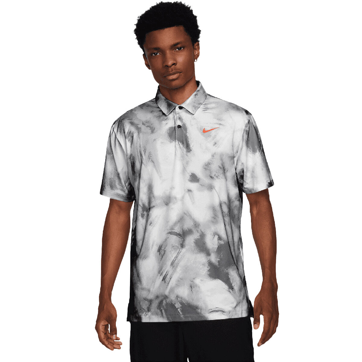 Nike Men's Tour Dri-FIT Ombre Print Golf Polo Shirt, Mens, Black/turf orange, Small | American Golf von Nike Golf