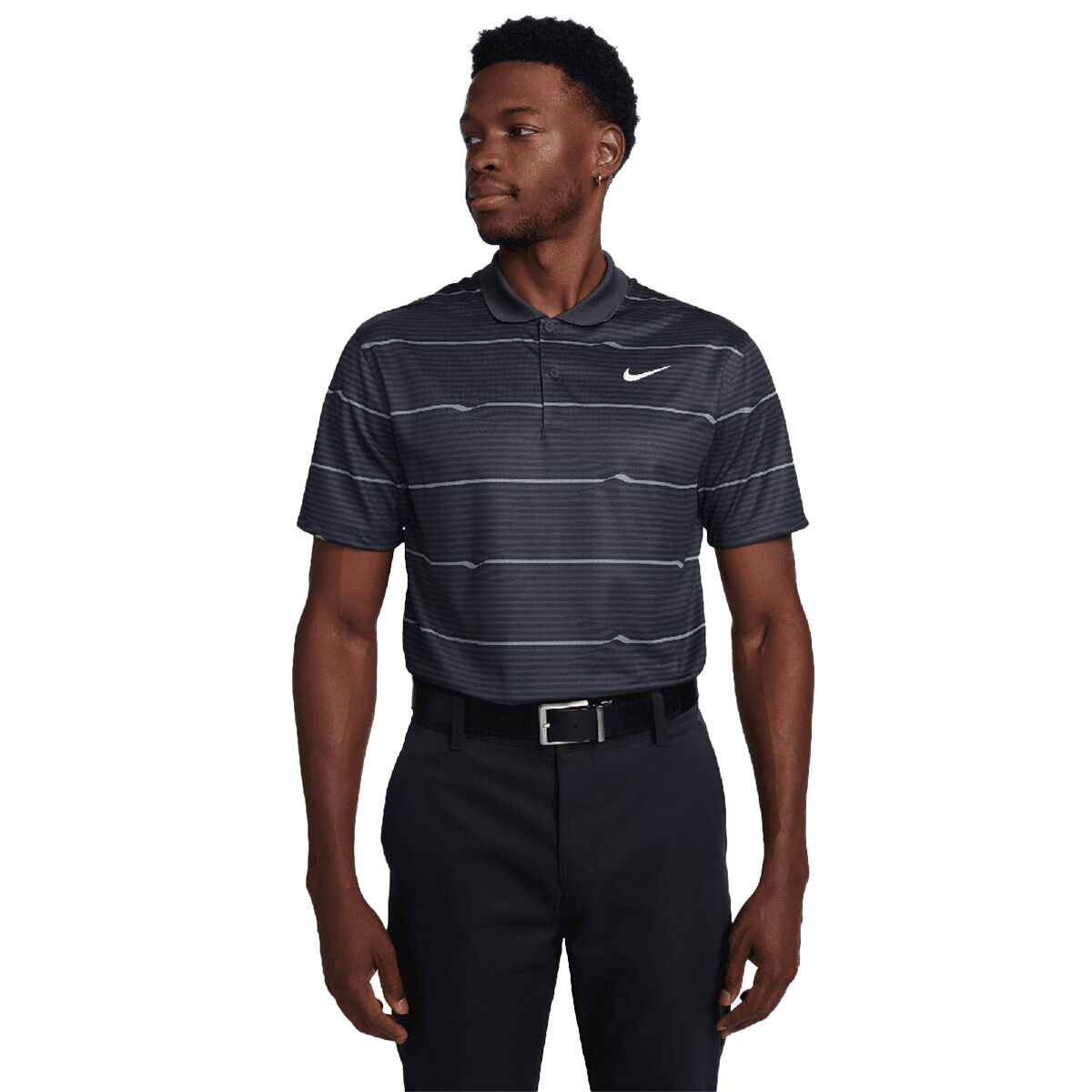 Nike Men's Victory+ Ripple Golf Polo Shirt, Mens, Black/dark smoke grey, Medium | American Golf von Nike Golf