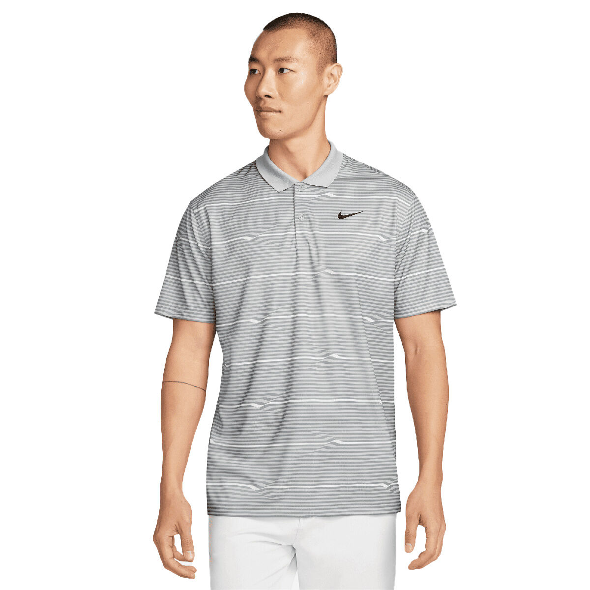 Nike Men's Victory+ Ripple Golf Polo Shirt, Mens, Cool grey/smoke grey/black, Xl | American Golf von Nike Golf
