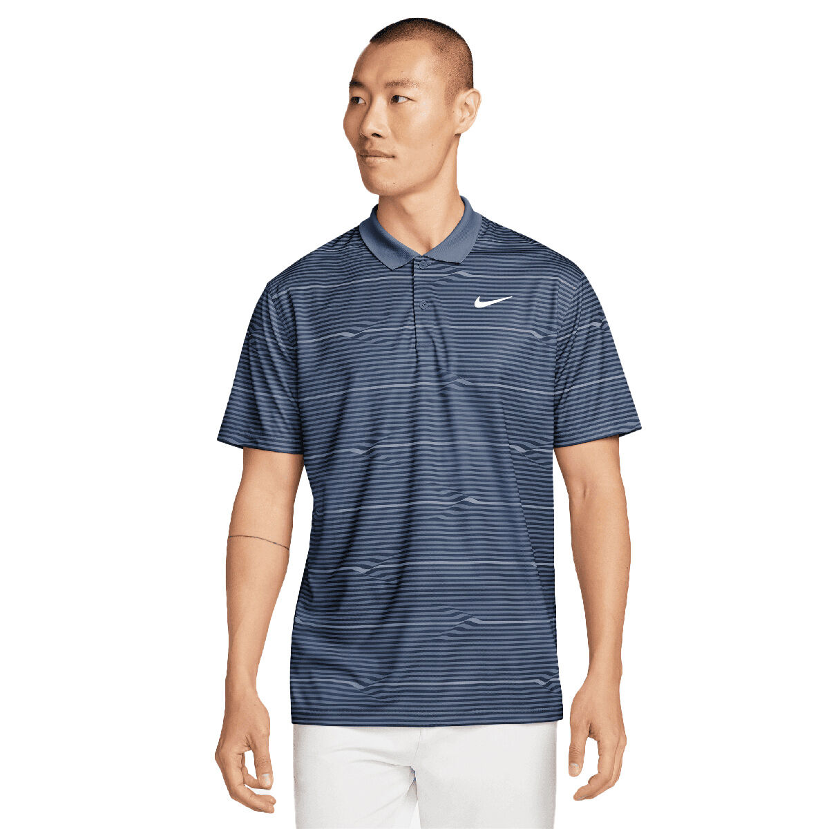 Nike Men's Victory+ Ripple Golf Polo Shirt, Mens, Midnight navy/diffused blue/wh, Xxl | American Golf von Nike Golf