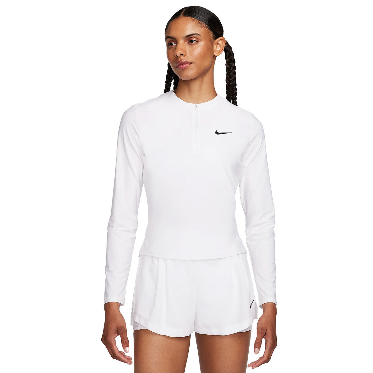 Nike Womens Advantage Quarter Zip Golf Mid Layer, Female, White/black, Medium | American Golf von Nike Golf