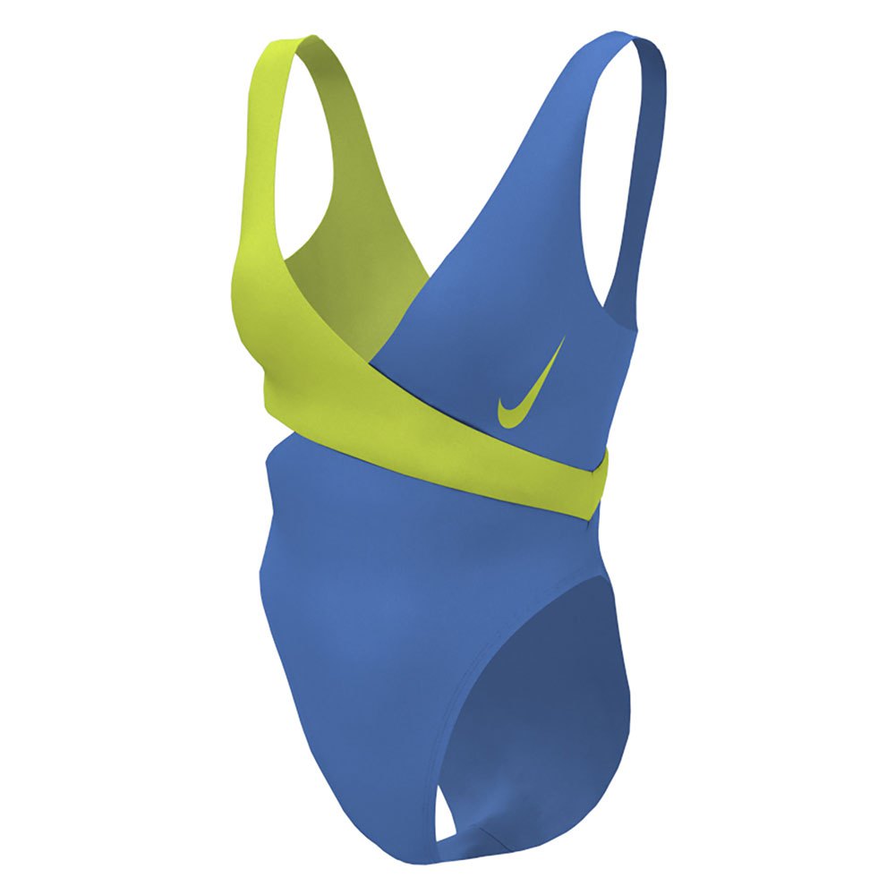 Nike Swim Colorblock Crossover Swimsuit Blau XS Frau von Nike Swim