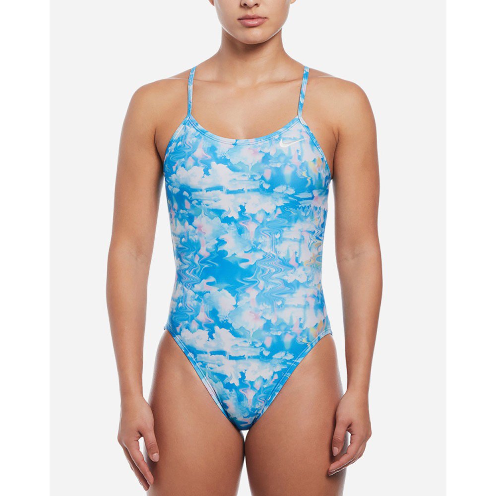 Nike Swim Cutout Hydrastrong Multi Print Swimsuit Blau US 26 Frau von Nike Swim