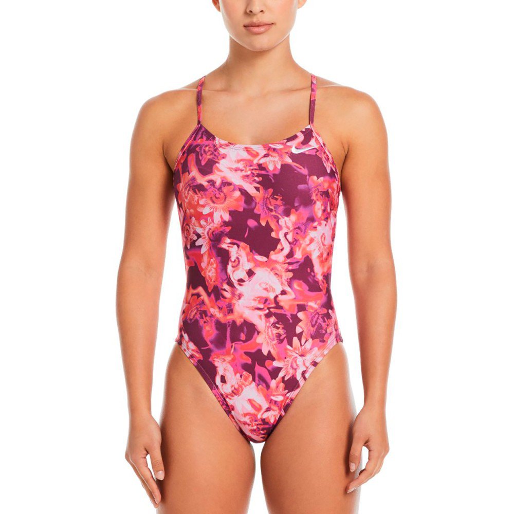 Nike Swim Cutout Hydrastrong Multi Print Swimsuit Rosa US 26 Frau von Nike Swim