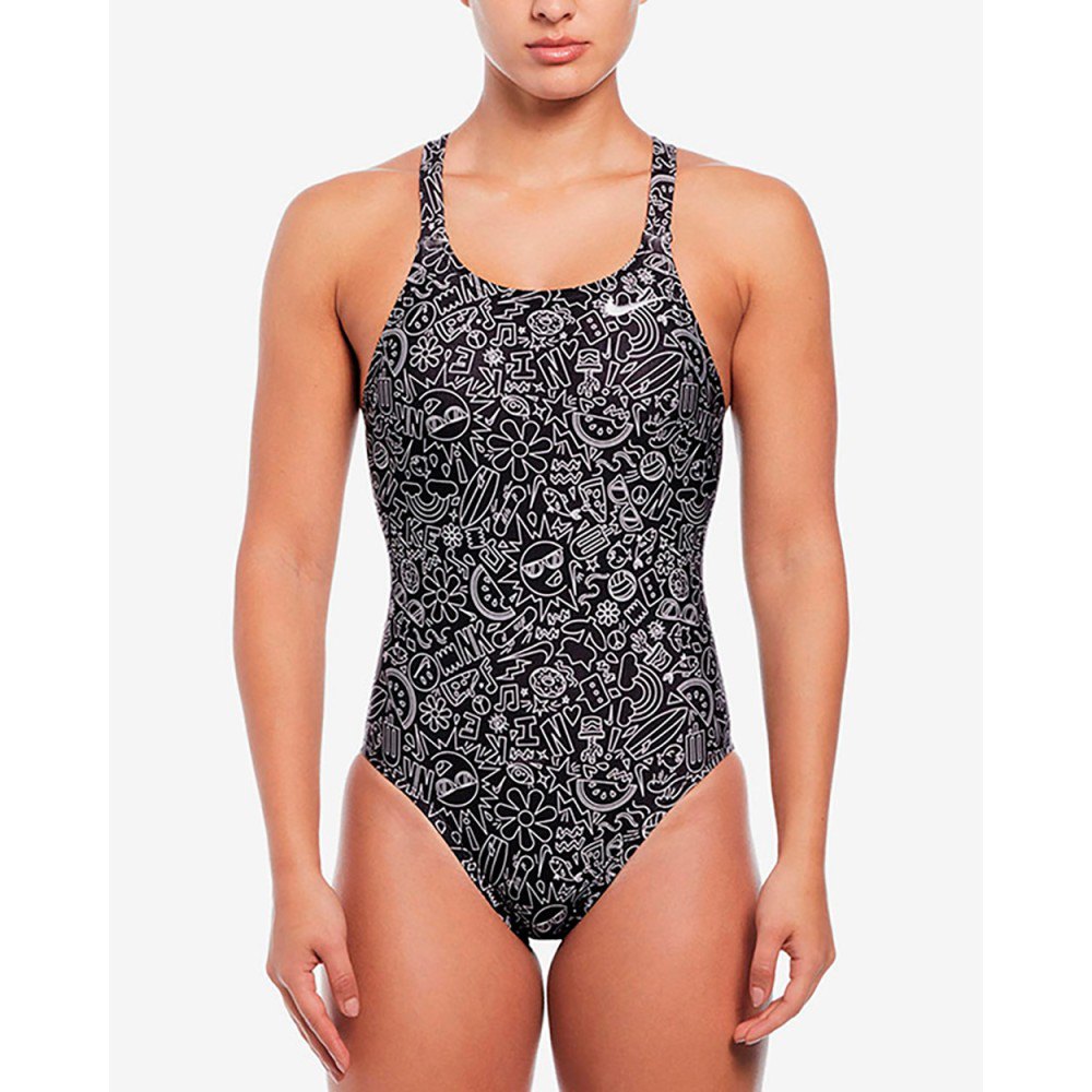 Nike Swim Fatsback Hydrastrong Multi Print Swimsuit Mehrfarbig US 28 Frau von Nike Swim