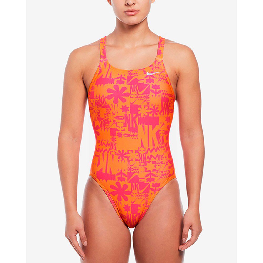Nike Swim Fatsback Hydrastrong Multi Print Swimsuit Orange US 28 Frau von Nike Swim