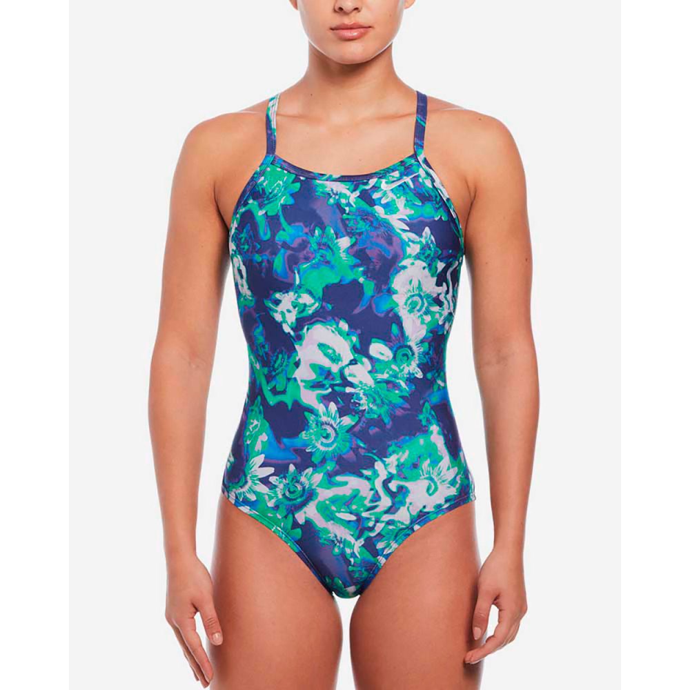 Nike Swim Fatsback Hydrastrong Multi Print Swimsuit Mehrfarbig US 32 Frau von Nike Swim