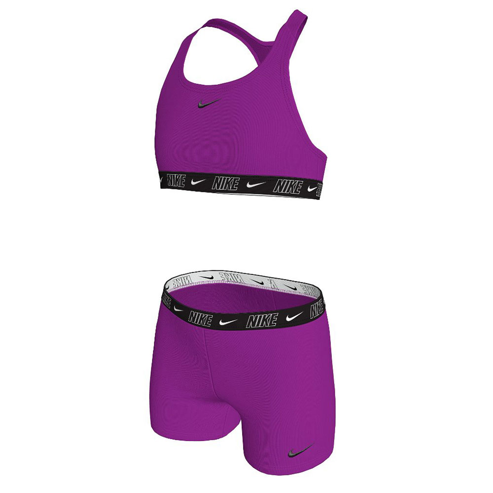 Nike Swim Logo Tape Racerback Bikini Lila 7-8 Years Junge von Nike Swim