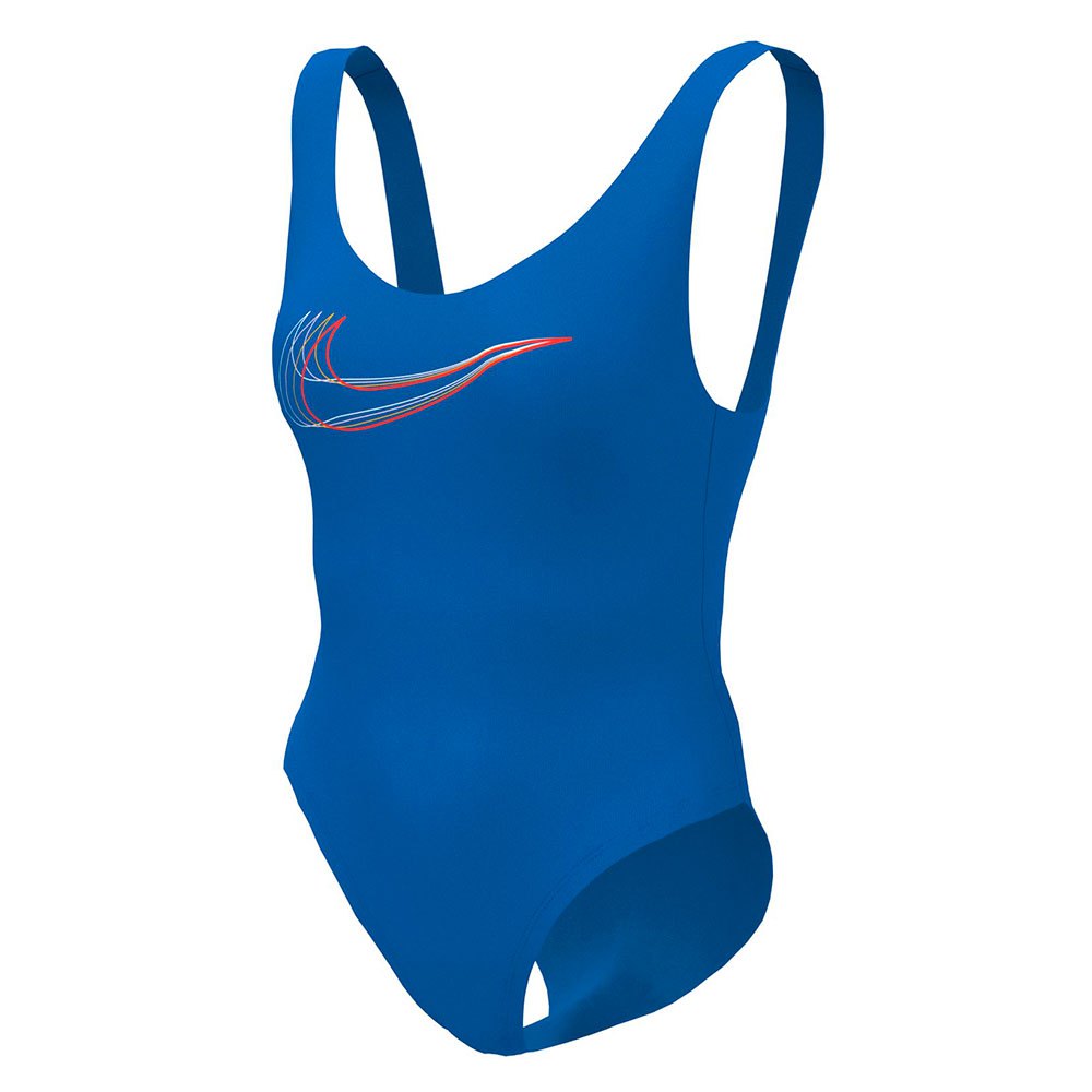 Nike Swim U-back Multi Logo Swimsuit Blau L Frau von Nike Swim