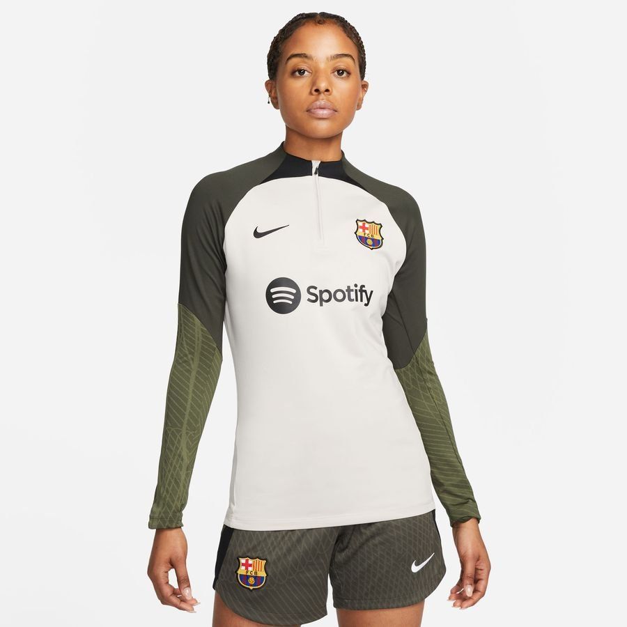 Barcelona Trainingsshirt Dri-FIT Strike Drill - Sand/Grün/Schwarz Damen von Nike