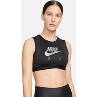 NIKE Air Dri-FIT Swoosh Medium-Support 1-Piece Pad High-Neck Sport-BH Damen black/black S von Nike