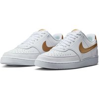 NIKE Court Vision Next Nature Low-Top Sneaker Damen 105 - white/metallic gold-white 44 von Nike