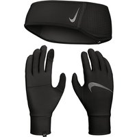NIKE Dri-FIT Winterset Essential Laufset Headband +Handschuhe Damen 082 black/black/silver M/L von Nike