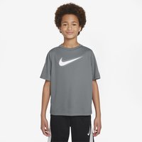 NIKE Dri-FIT Multi+ Graphic kurzarm Trainingsshirt Jungen 084 - smoke grey/white M (137-147 cm) von Nike