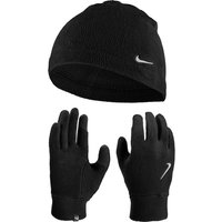 NIKE Dri-FIT Fleece Winterset Laufhandschuhe mit Mütze Herren 082 - black/black/silver L/XL von Nike