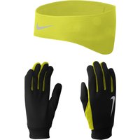 NIKE Herren Laufset Thermal Headband+Handschuhe black/volt L von Nike