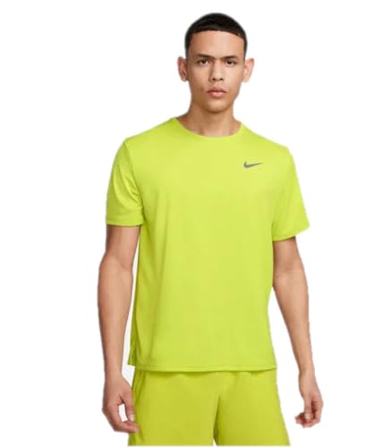NIKE Herren Nk Df Uv Miler Ss T-Shirt, Grün, XL von Nike