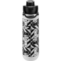 NIKE SS Recharge Chug Graphic Trinkflasche aus Edelstahl - für Kohlensäurehaltige Getränke geeignet - 709 ml 193 - white/black/black/black von Nike