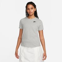 NIKE Sportswear Club Essentials T-Shirt Damen 063 - dk grey heather M von Nike