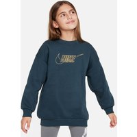 NIKE Sportswear Club Fleece Sweatshirt Mädchen 328 - deep jungle/metallic gold XS (122-128 cm) von Nike