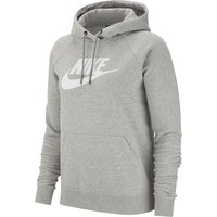 NIKE Sportswear Essential Fleece Hoodie Damen dk grey heather/white L von Nike
